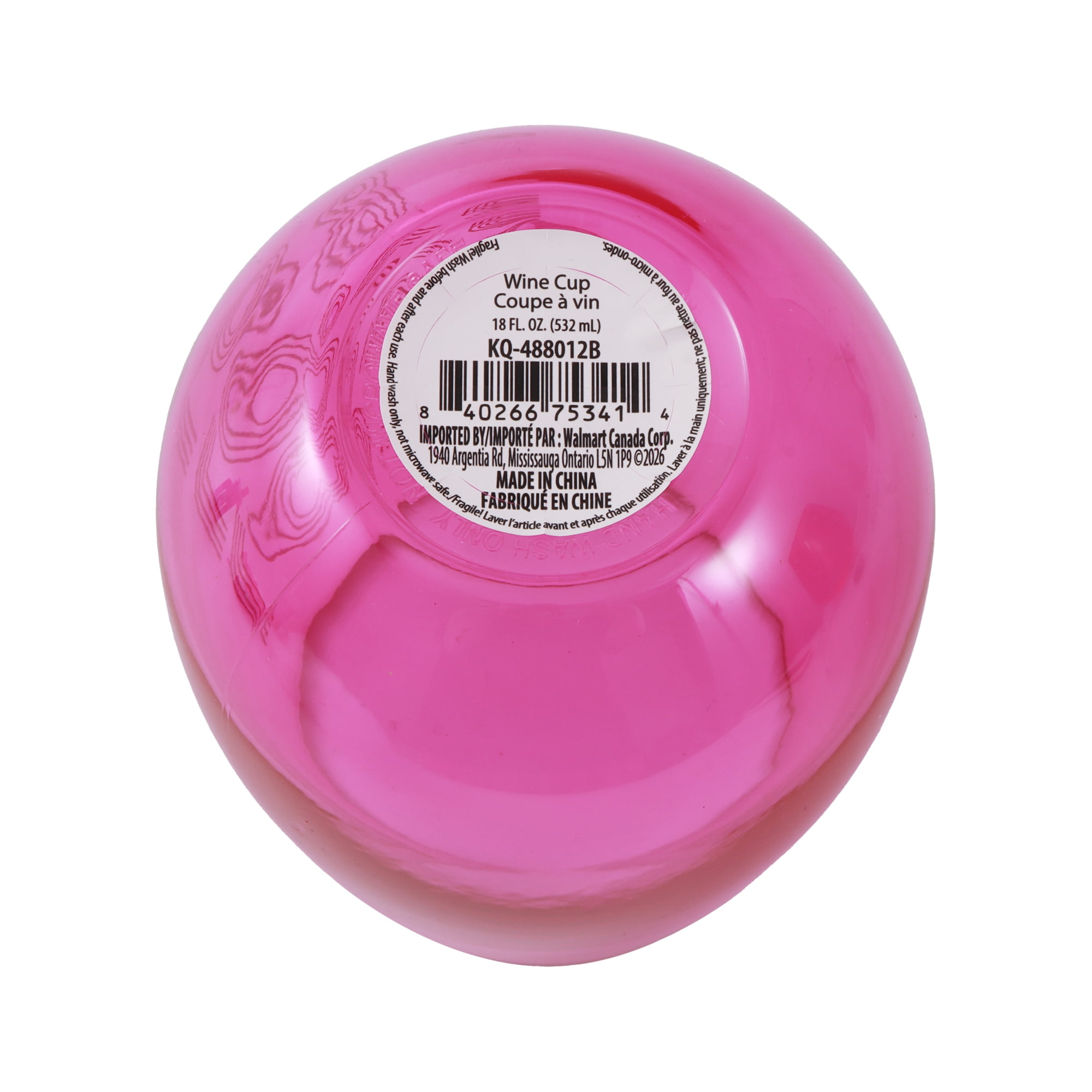 Way to Celebrate Love Wine Cup, Valentine's Day, Pink