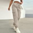 thumbnail image 7 of Resicozy Cargo Pants Women Lightweight Joggers Quick Dry Summer Hiking Drawstring Pants with Pockets Khaki S, 7 of 7