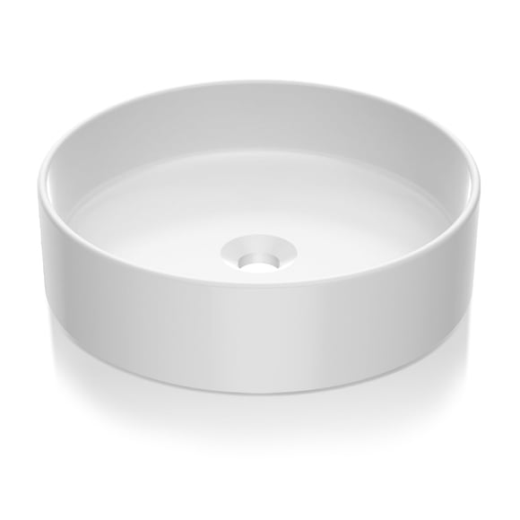 Eastvita 24x17.7x5.1 Inch Modern White Round Bathroom Countertop Vessel Sink