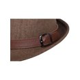 thumbnail image 4 of Simplicity Panama Style Fedora Straw Sun Hat with Leather Belt, Dark Brown, LXL, 4 of 4