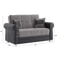 thumbnail image 6 of Ottomanson Convertible Sleeper Loveseat with Hidden Storage, Firm Seating, Gray, 6 of 7