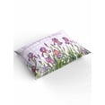 thumbnail image 2 of Summer Flower Iris Queen Size Comforter Set, Purple Plaid Country Watercolor Soft Bedding for All Seasons, 4 Pcs Bed Set with 1Comforter (90"x92") ,1 Sheet(94"x116"), 2 Pillowcases (19"x29"), 2 of 7