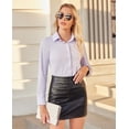 thumbnail image 4 of Camisa con botones Siliteelon para mujer, manga larga, color lavanda, 4 of 9