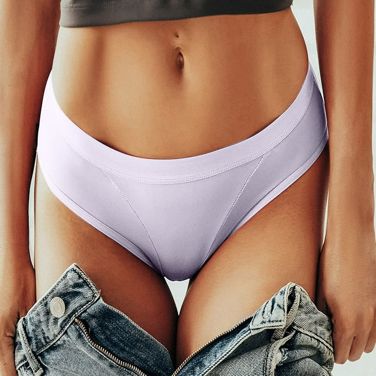 Lopecy-Sta Women's Solid Underwear Cotton Stretch Sexy Panties Lingerie  Women Briefs Sales Clearance Womens Underwear Period Underwear for Women  White