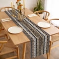 thumbnail image 4 of Brown Black Boho Table Runner Vintage Tribal Striped Southwestern Tablerunners 13 x 90 Inch, Table Decorations Tabletop Scarf for Summer Gathering Holiday Farmhouse Kitchen Dining Decor, 4 of 8