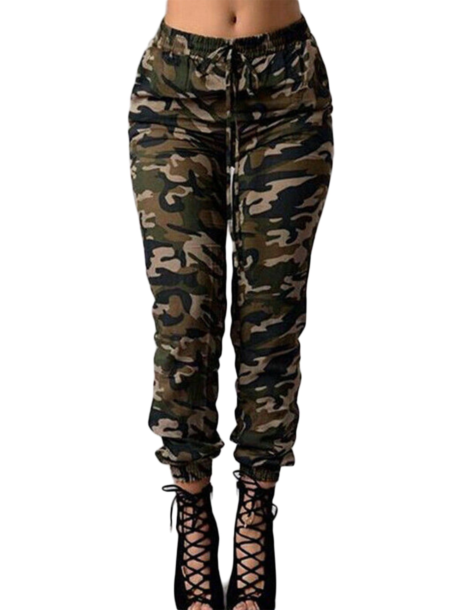 Women´s Lady Camouflage Pants Casual Cargo Joggers Military Army Harem ...
