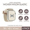 thumbnail image 3 of Xtreme Unisex Smart Watch Nylon Braided Elastic Band 4 Pack – Small Size, Breathable, Adjustable, 38/40/41 mm, Compatible with Apple Watch Band, Black, Starlight, Nude Pink, Smoke Violet., 3 of 9
