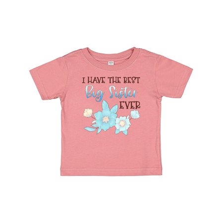 

Inktastic I Have the Best Big Sister Ever with Blue Flowers Gift Baby Boy or Baby Girl T-Shirt