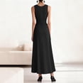thumbnail image 5 of Delconic Sleeveless V Neck Wrap Dress for Women with Adjustable Waist Tie and Flared Hem Suitable for Daily Wear and Events Black L, 5 of 5