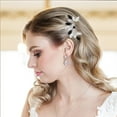 thumbnail image 4 of Crystal Wedding Hair Comb Leaf Rhinestone Headpiece Black Bride Hair Pieces Bridesmaid Side Hair Combs for Women and Girls (big), 4 of 4