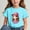 Sky Blue, variant on Frwgonr Toddler Girl T-Shirts Short Sleeve Girls Casual Shirts Graphic Tops Back of School Clothes Pink, Size 3-15 Years