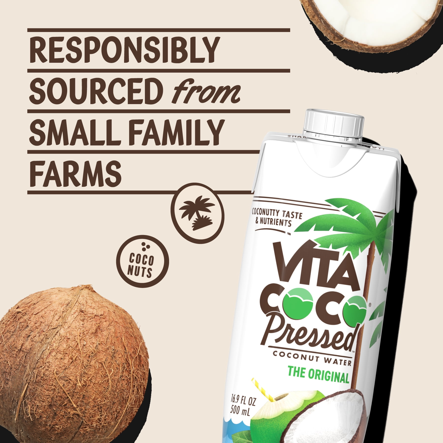 Vita Coco Eau de Coco Pressée 6x1 Litre Naturellement Hydratant