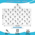 thumbnail image 2 of White Dancing Skeleton Pattern Hooded Bath Towel，60"x35" for Ages 3 To 12 Kids, Quick Dry Lightweight Soft Microfiber Hood Beach Towel Cover Up for Kids, 2 of 7