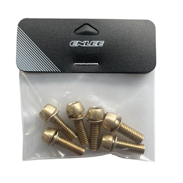 Tornillo de vástago de manillar de bicicleta ENLEE, pernos de palanca de freno ligeros (oro M6) Sywqhk Accesorios para bicicletas