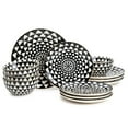 thumbnail image 4 of (3 pack) Thyme & Table Medallion 12-Piece Ceramic Dinnerware Set Black and White, 4 of 9