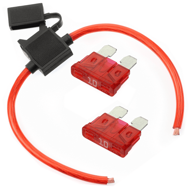 (1) 8 Gauge ATC Inline Fuse Holder Fuseholder with cover and (2) Fuses