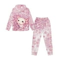thumbnail image 5 of Uorisanigo 2 Pack Graphic Printed Long Sleeve Pink Cherry Blossom Axolotl Pullover Hoodie and Sweatpants Outfit Fall Winter Clothing Set for Boys Girls, Sweatshirt & Jogger Pants, 5 of 7