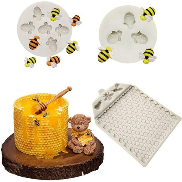 Moulle Silicone Fondant au Chocolat Individuel Tapis de Moule en Sucre pour la Décoration de Cupcakes Convient pour la Célébration de Mariage Gâteau D'anniversaire Gâteau au Chocolat Ensemble 3 Pièces