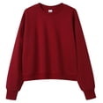 thumbnail image 3 of Arlun Womens Fall Sweatshirts No Hood Breathable Sweatshirts Soft Cozy Lightweight Crewneck Pullovers Casual Long Sleeve Drop Shoulder Solid Color Basic Tops RD3 L, 3 of 3