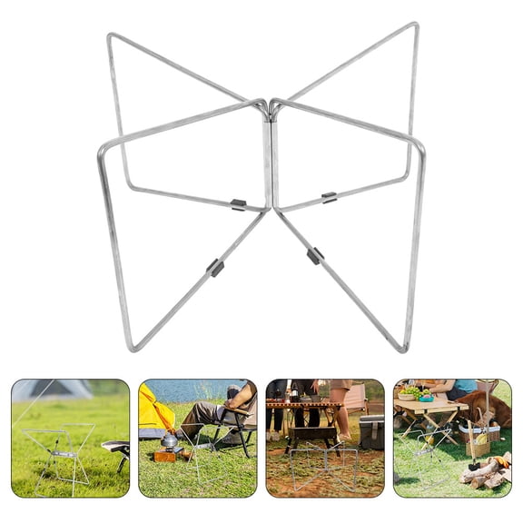 NICEXMAS Outdoor Portable Stand Camping Case Stand Silver 1Set For Picnic Box Storage
