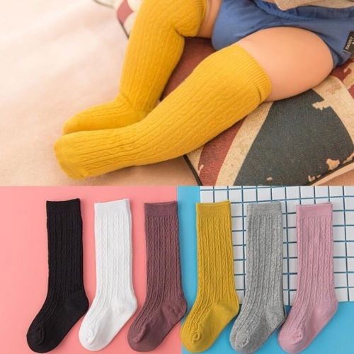 Tout petits Nouveau Nes Genoux Chaussette Haute Bebe Fille garcon Chaussettes Longues Chaudes Bas Decontractes en Coton Walmart