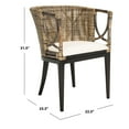 thumbnail image 6 of SAFAVIEH Beningo Arm Chair Brown / White, 6 of 7