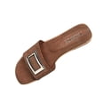 thumbnail image 4 of Eltusu Women Flat Slide Sandals, Slip On Open Toe PU Casual Summer Shoes Brown Size 7, 4 of 5