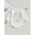 thumbnail image 2 of Bagilaanoe Newborn Baby Girl Boy Oversized Romper Sweatshirt Long Sleeve Bodysuit Letter Print Pullover 3M 6M 12M 18M Infant Casual Tee Tops, 2 of 9