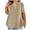 Khaki, variant on qucoqpe Womens Summer Plus Size Tops Fashion Casual V Neck Short Sleeve Solid Color Printing Loose T-Shirts Baggy Blouse