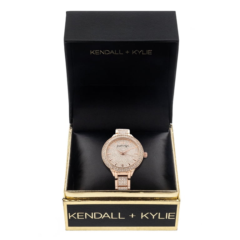 Kendall + Kylie Rosegold Tone Crystal Embellished Metal  display picture 3