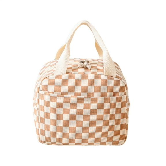 LanSuare Lunch Bag for Women Men, Cute Corduroy Lunch Tote Bags, Reusable Insulated Lunch Box, Large Capacity Cooler for Work, Picnic, Travel