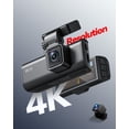 thumbnail image 2 of REDTIGER F7N 4K Cámara de tablero dual con tarjeta de 64 GB, WiFi GPS incorporado Cámara frontal 4K/2.5K y trasera 1080P para autos, pantalla de 3.18 pulgadas, gran angular de 170°, monitor de estacio, 2 of 5