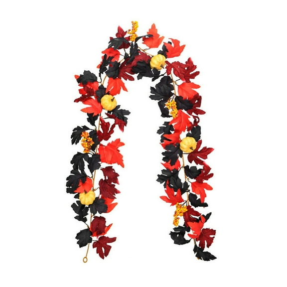 5.7 ft Wedding Fireplace Mantel Wall Hanging Maple-Leaf Garlands Artificial Fall Vine Garland for Halloween Thanksgiving Christmas Decor