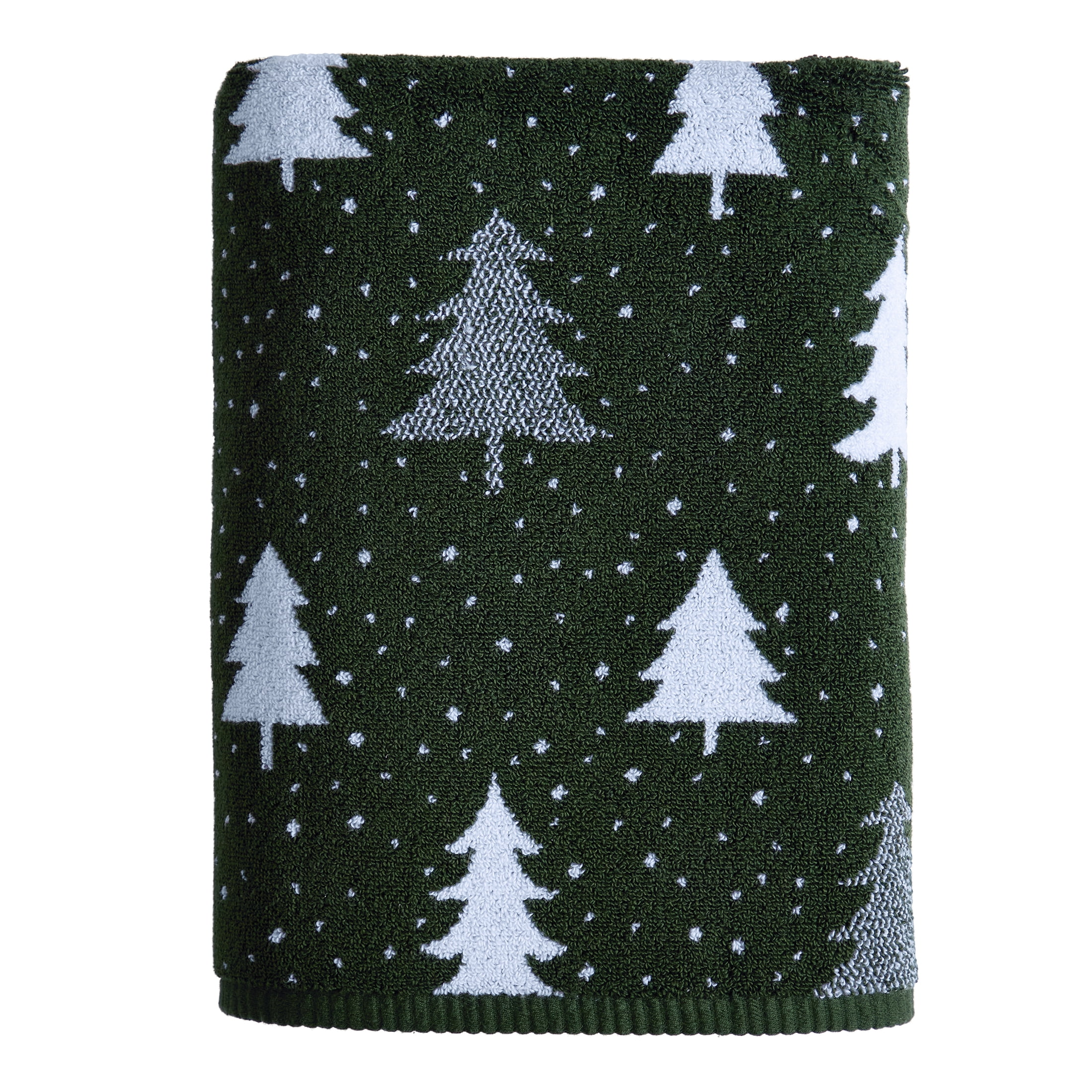 Better Homes & Gardens Signature Soft Holiday Decor 2PK Bath Towel, Wintery Tree