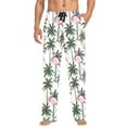 thumbnail image 2 of Flamingo with Palm Trees Mens Pajama Pants Cotton Elastic Waistband Lounge Sleep Pajama Bottoms Pj with Pocket, 2 of 7