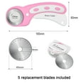 thumbnail image 3 of 45mm Rotary Cutter with 5pcs Cutting Blades Replacement,Ergonomic Soft Handle and Safety Lock Rolling Cutter Tool Ideal for Quilting Cutting Fabric,Arts Crafts,Paper,Leather Suits, 3 of 6