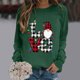 thumbnail image 3 of Gibobby Divertidas Sudaderas Sudadera para mujer Cuello Rojoondo Manga larga Estampado navideño Sudaderas con capucha Casual Navidad Sudaderas (Verde, M), 3 of 4