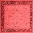 thumbnail image 1 of Ahgly Company Indoor Square Oriental Red Industrial Area Rugs, 5' Square, 1 of 4