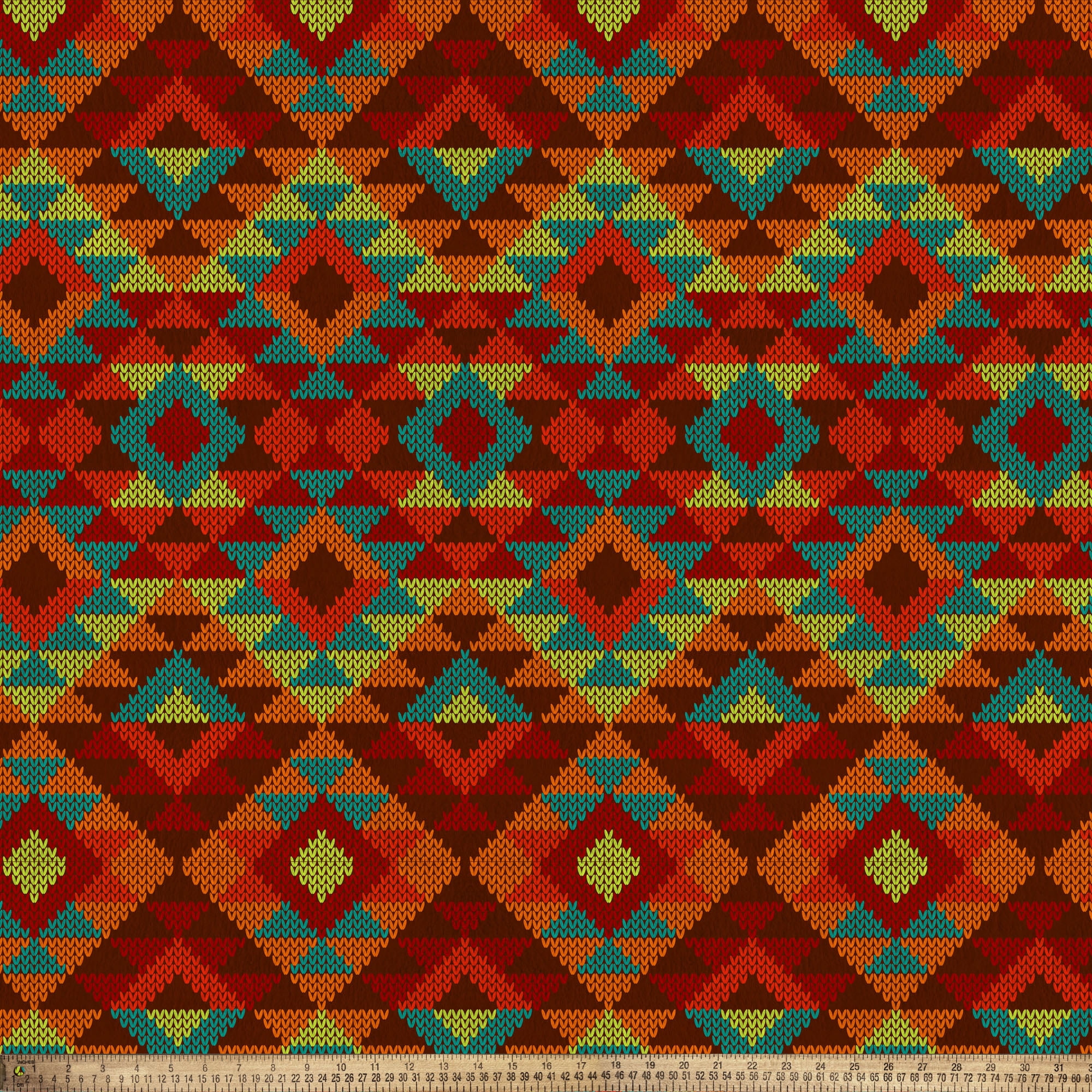 Mainstays 1.5 Yards 100% Polyester Brushed Fleece Block Argyle, Multi-color, 60" Wide for Crafts