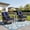 Navy Blue, variant on Patio Swivel Rocker Bistro Set, 3 Piece 360° Rocking Patio Conversation Set with Thickened Cushions, 2 Patio Swivel Rocking Chairs with 1 Glass Top Table, for Garden Yard Balcony Pool Cafe (Blue)