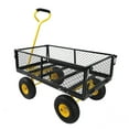 thumbnail image 6 of Heavy Duty Steel Garden Cart Make It Easier to Transport Firewood,Bears 550 lbs,with 180 Degree Steering Range Handle Control and 10 Inches Pneum,for Outdoor,Garden and Beach,Yellow, 6 of 7