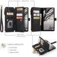 thumbnail image 2 of Compatible con la funda Billetera Samsung Galaxy A53 con Soporte para Tarjeta,Soporte Magnético con Cremallera, Correa de Cordón para Folio, Billetera con tapa para Galaxy A53 5G 6.5 Pulgadas, 2 of 6