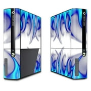 MightySkins Skin Compatible With Microsoft Xbox 360E (3rd Gen) cover wrap skins sticker Blue Fire