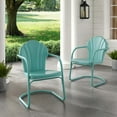 thumbnail image 4 of Tulip Retro Metal Chair Pastel Blue Satin, 4 of 13