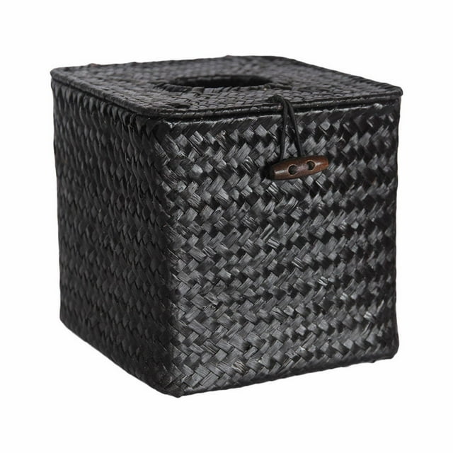 Under 10 Desktop Ornament Square Woven Tissue Box Holder Decorative Napkin Holder Pumping Paper Case Dispenser