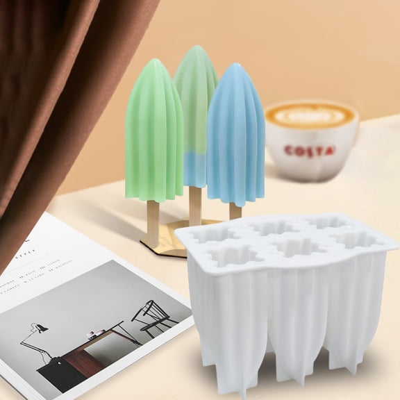 Byujiro Ice Cream Mold with Lids 6-Popsicle Maker Ice Tray Homemade Ice Cream Treats Easy Release