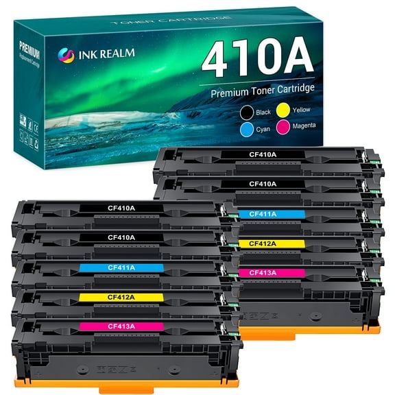 10-Pack Compatible Toner Replacement for HP CF411A CF412A CF413A Color LaserJet Pro MFP M477fnw M477fdn M477fdw M377dw, M452dw M452nw M452dn Printer 4x Black, 2x Cyan, 2x Magenta, 2x Yellow