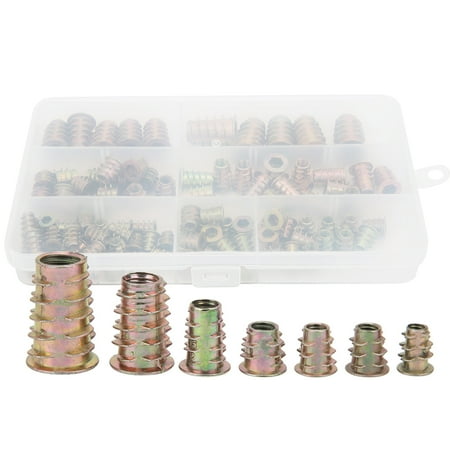

100Pcs Hex Socket Drive Insert Nuts Set Thread Screw Fasteners Boxed M4/M5/M6/M8/M10