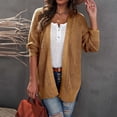 thumbnail image 2 of DHFJKG Women Knitted Cardigan Longline Solid Color Open Front Sweater Wrap Draped Outerwear Soft Loose Fit Cozy Coat, 2 of 6