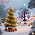 thumbnail image 3 of Metal Hanging Christmas Tree Wind Spinner - Vibrant Orange Lights & Layered Wavy Design for Magical Garden Decor, 3 of 7